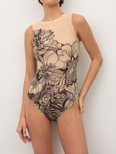 Printed quick-drying tight swimsuit