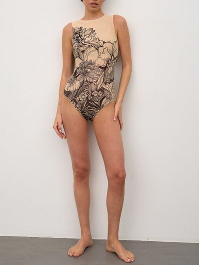 Printed quick-drying tight swimsuit