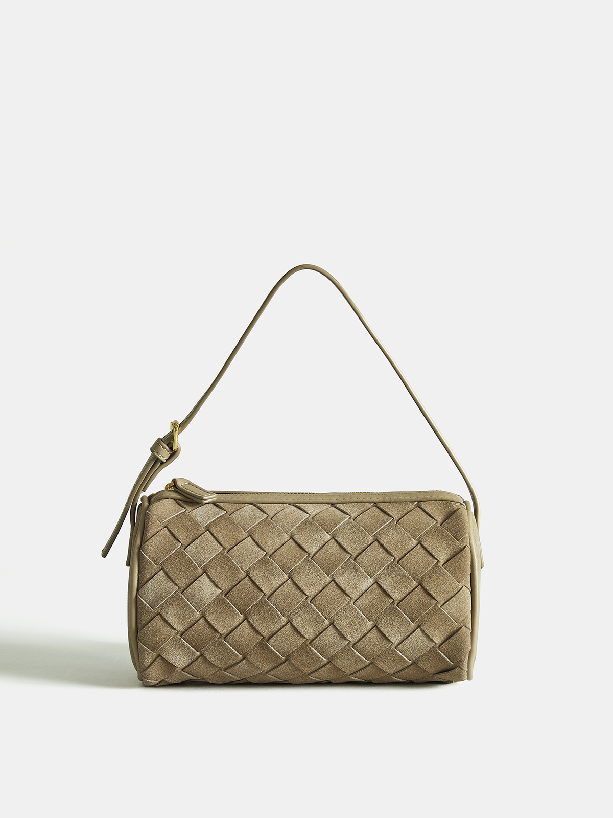 Woven Frosted PU Leather Shoulder Bag