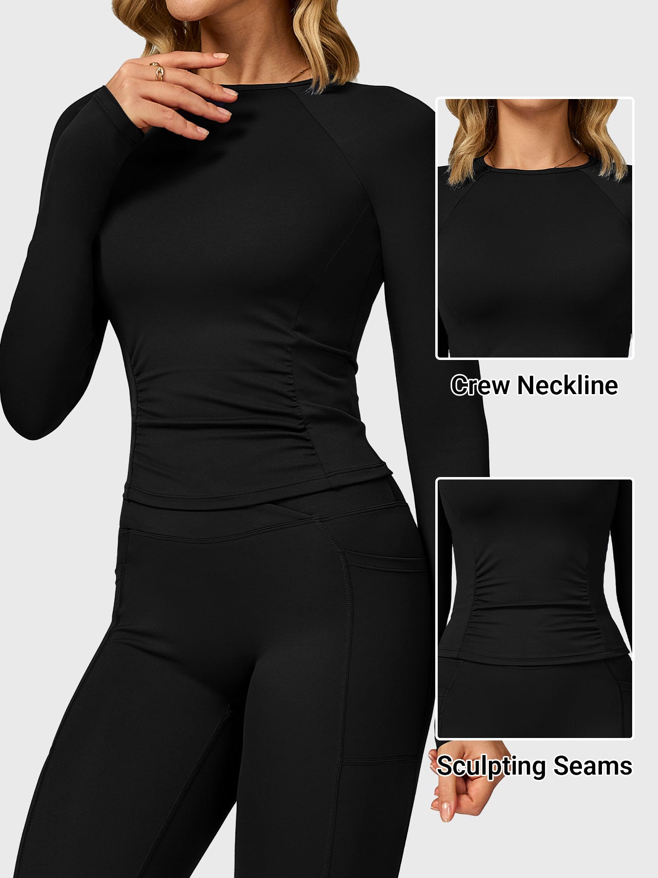 Yeoreo Lesley Sculpted Long Sleeves Top